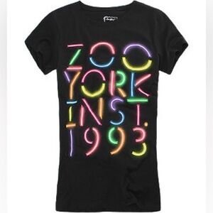 Zoo York Women's Black Tee with Neon‎ Graphic EUC Sz XL